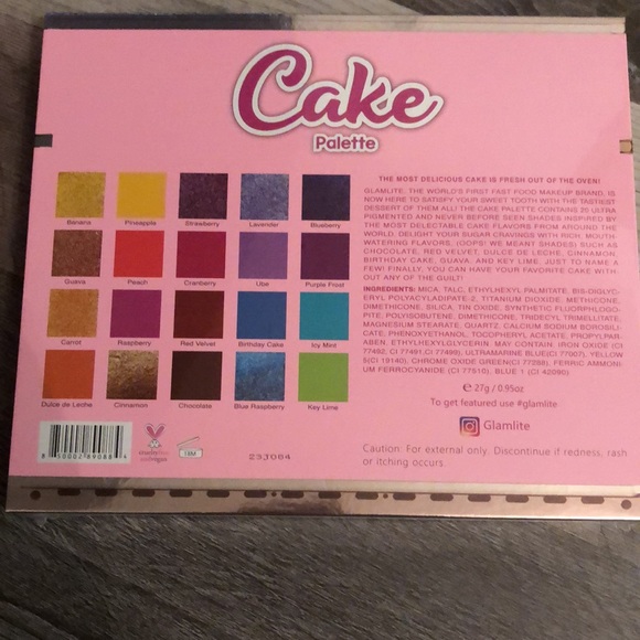 Glamlite Cake Palette 20 Pan Eyeshadow Palette Sealed 27g NIB - Picture 4 of 13